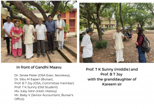 Old Student donates in memory of the late Prof. A K Abdul Kareem